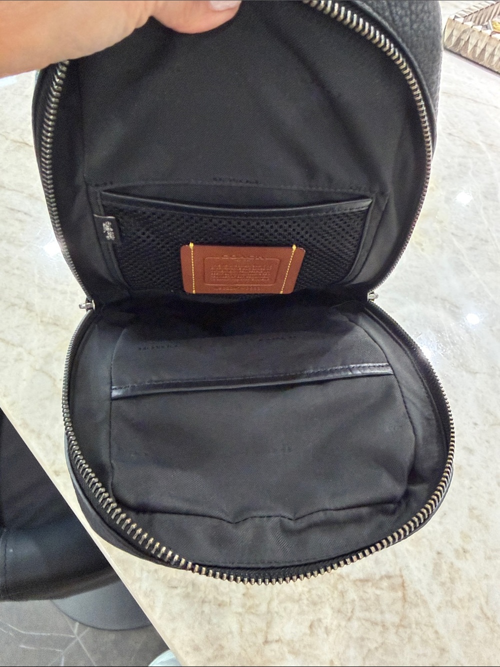 Coach Black Pebbled Leather Crossbody Sling Bag - Picture 4 of 6